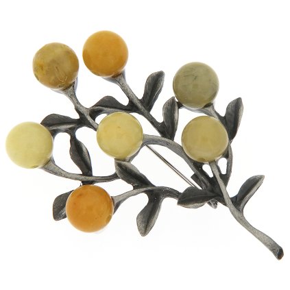 Melltű - gally narancssárga gyöngyökkel 9001688-2