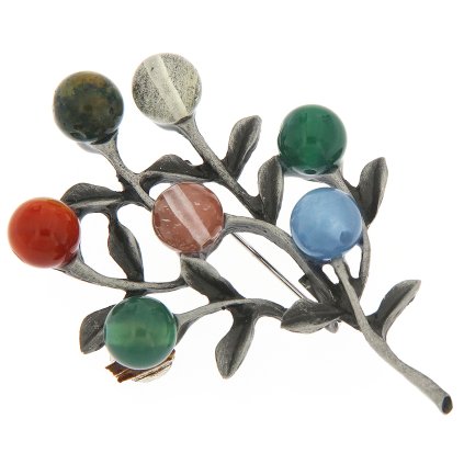 Melltű - ág színes gyöngyökkel 9001688-3