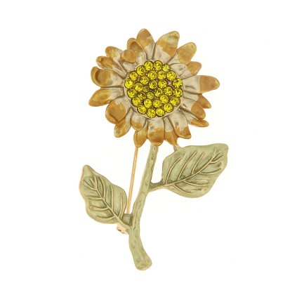 Melltű - napraforgó strasszkövekkel, krém 9001676-1