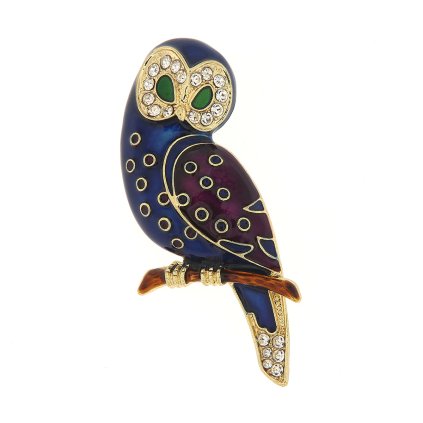 Bross - bagoly strasszkövekkel, kék 9001675