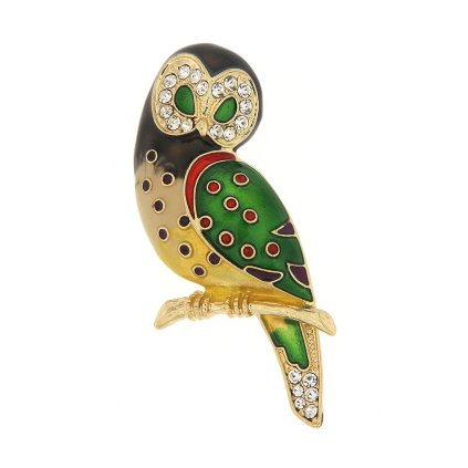 Bross - bagoly strasszkövekkel, zöld 9001675-1