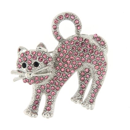 Bross - macska strasszkövekkel, rózsaszín 9001696-2
