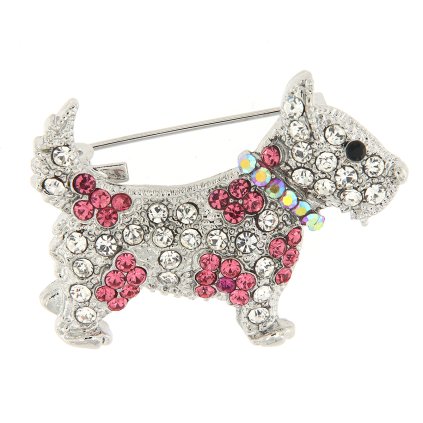 Bross - kutya strasszkövekkel, rózsaszín 9001668