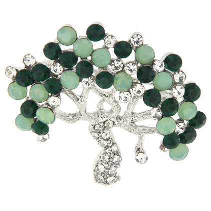 Bross - életfa strasszkövekkel, zöld 9001673-2