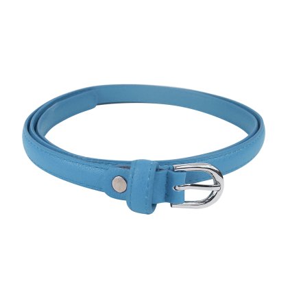 Női öv ezüst csattal, 97 cm hosszú - kék 9001427-10