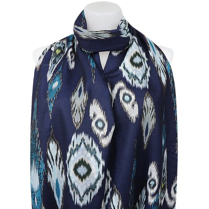 40527 damsky teply obdelnikovy sal 3015 57 ornamenty se zlatou nitkou tmave modre barvy 7200659 2