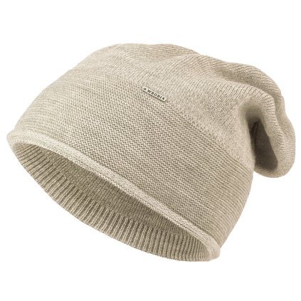 Női téli sapka Wrobi D82 csillogó fonallal, bézs 7100405-3