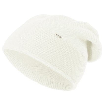 Női téli sapka Wrobi D82 csillogó fonallal, krém 7100405-6