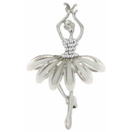 Bross - táncosnő szoknyával és tiszta cirkóniával, ezüst