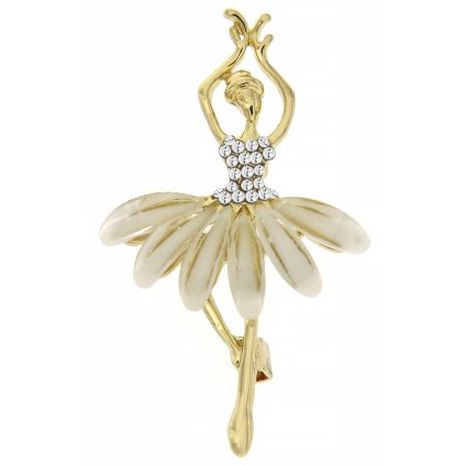 Bross - táncosnő szoknyával és tiszta cirkóniával, arany színben