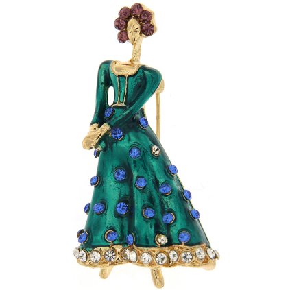 Bross - baba strasszkövekkel, zöld