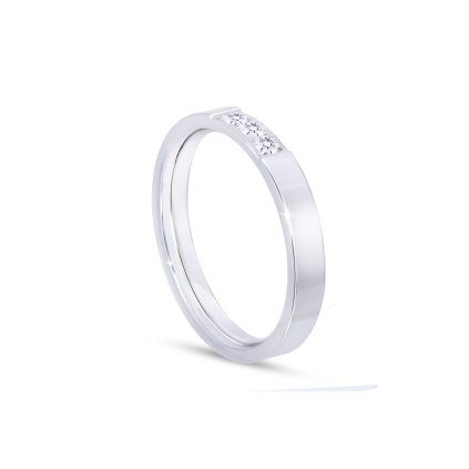 Gyűrű sebészeti acélból, három darab cirkónium-dioxiddal 4000405 (Gyűrű mérete - kerület 59 mm)
