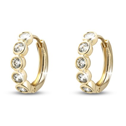 Aranyozott 14k karika fülbevaló cirkónia kövekkel 1003045