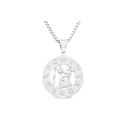 Lánc sebészeti acélból + medál Aquarius 3001406