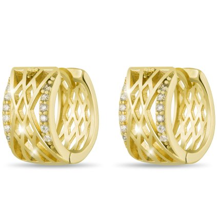 47259 1 pozlacene nausnice 14k kruh se zirkony 1003098