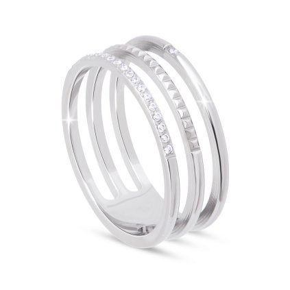 46260 prstynek z chirurgicke oceli se zirkonem tri krouzky 4000408