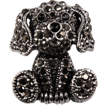 Bross cirkóniákkal, kutya, fekete színű 9001785-2