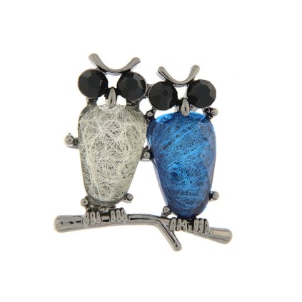 Melltű - bagolypár kék-fehér 9001238-2