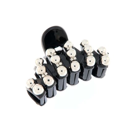 Hajcsíptető, fekete, ezüst gyöngyökkel 8000412