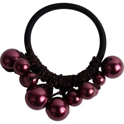Hajgumi gyöngyökkel 3933-8 bordó