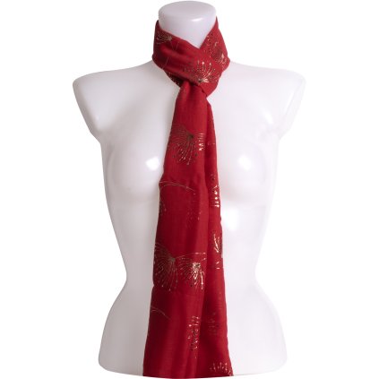 Női világos téglalap alakú pitypang sál, piros 7200730-2