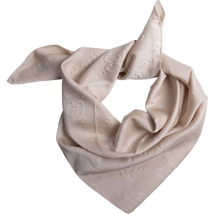 Női selyem négyszögletes sál YF463-35, C printel bézs színben 7200720-10