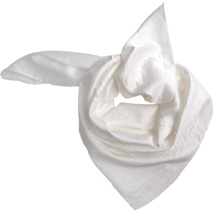 Női selyem négyszögletes sál YF463-35, C nyomattal, fehér szín 7200720-8