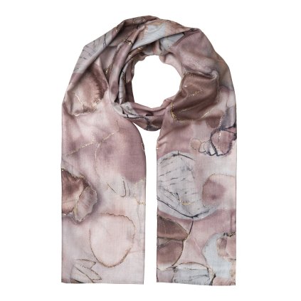 XC4015-1 női sál levél motívummal, régi rózsaszín 7200743-2