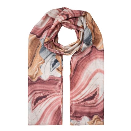 Női meleg sál XC3015-50 márvány motívum, piros szín 7200748-5
