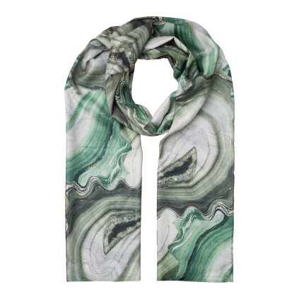 Női meleg sál XC3015-50 márvány motívum, zöld szín 7200748-6