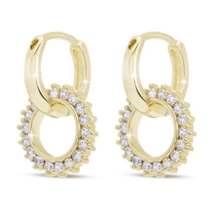 53278 pozlacene nausnice 14k krouzek se zirkony 1003298