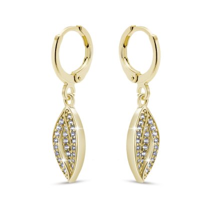 54037 nausnice pozlacene 14k listecky se zirkony 1003385