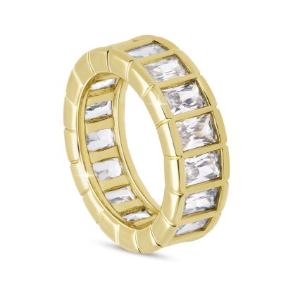 54118 prstynek pozlaceny 14k zirkony obdelniky 4000478