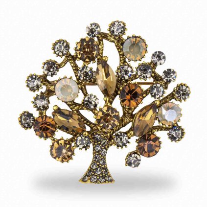 54268 broz strom osazeny barevnymi kaminky a zirkony zlata 9001782 5
