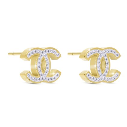 54412 nausnice z chirurgicke oceli pozlacene 14k pulkruhy 1003405