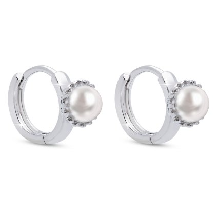 54577 rhodiovane nausnice osazene malou perlou 1003420