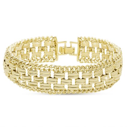 54685 pozlaceny naramek 14k masivni propletany vzor 2002747