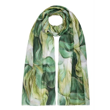 55246 damsky sal se zlatym potiskem zeleny 770 2 xc2511 08