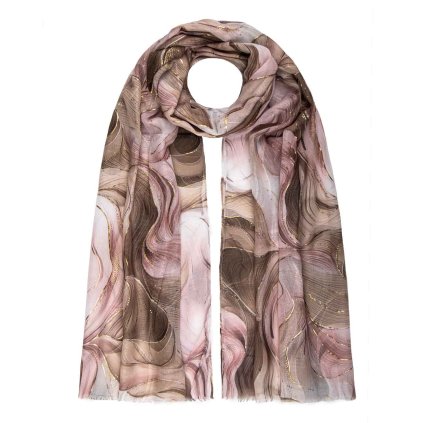 55249 damsky sal se zlatym potiskem svetle ruzovy 770 3 xc2511 08