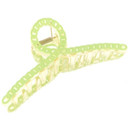 Hajcsíptető - csíptető spirál fonással, átlátszó és zöld 8000769-15