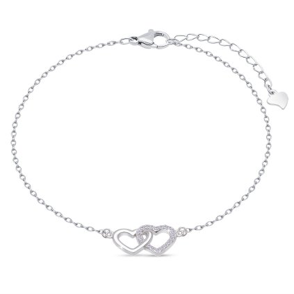 56893 stribrny naramek spojena srdicka 2848 db3288