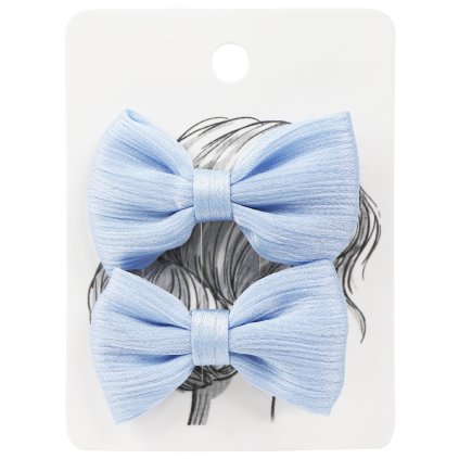 Hajcsíptető - hajgumi textil masnival, kék 2 db 8000792