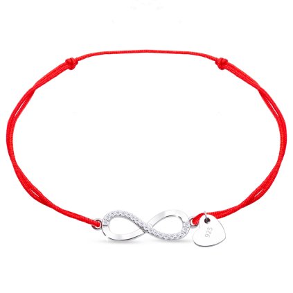 57553 provazkovy naramek se stribrnym nekonecnem a srdickem 2891
