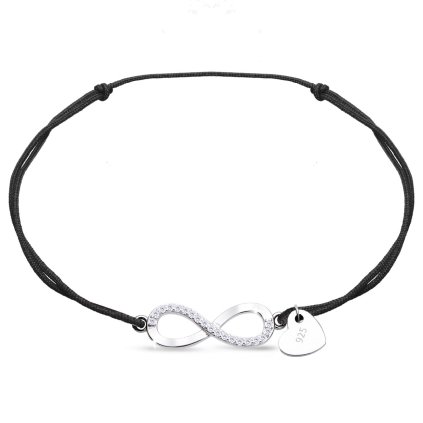 57556 provazkovy naramek se stribrnym nekonecnem a srdickem 2891 1