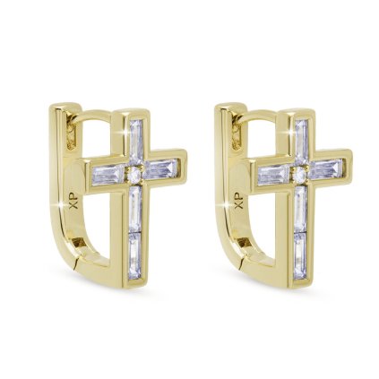 56767 pozlacene nausnice s krizkem 3576