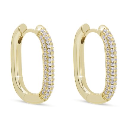 60169 pozlacene ovalne nausnice se zirkony 3821