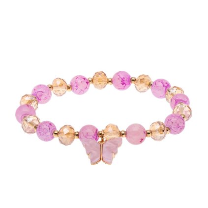 58816 naramek koralkovy s motylkem ruzovy 2002795