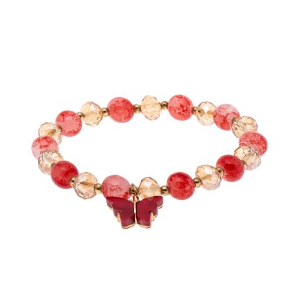 58819 naramek koralkovy s motylkem cerveny 2002795 1