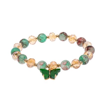 58828 naramek koralkovy s motylkem zeleny 2002795 4