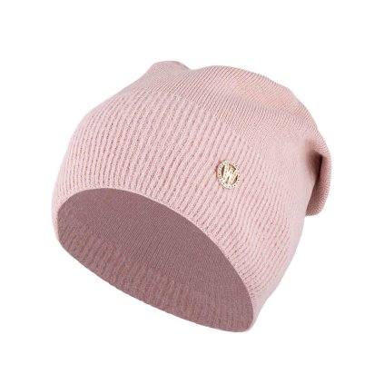 60706 damska pletena cepice wrobi w15d svetle ruzove barvy 7100449 8
